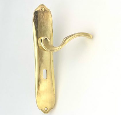 دستگیره درب پلاکدار فوکا مدل 1270 طلایی 